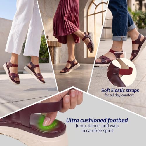 Image of YOHO SDL 110 Sandals for Women | Orthopedic & Soft Sandal for Ladies | Fancy Slippers /Chappal for Girls |Stylish Heeled Wedges for Everyday Wear