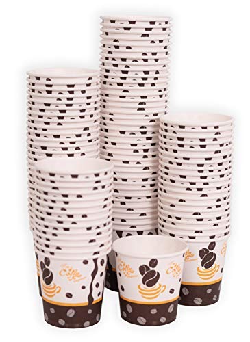 MGGI Trading 100 X 4oz Kaffeebecher 118ml Coffee-to-Go Papier Tassen Edles Design Pappbecher Papierbecher Für Espresso
