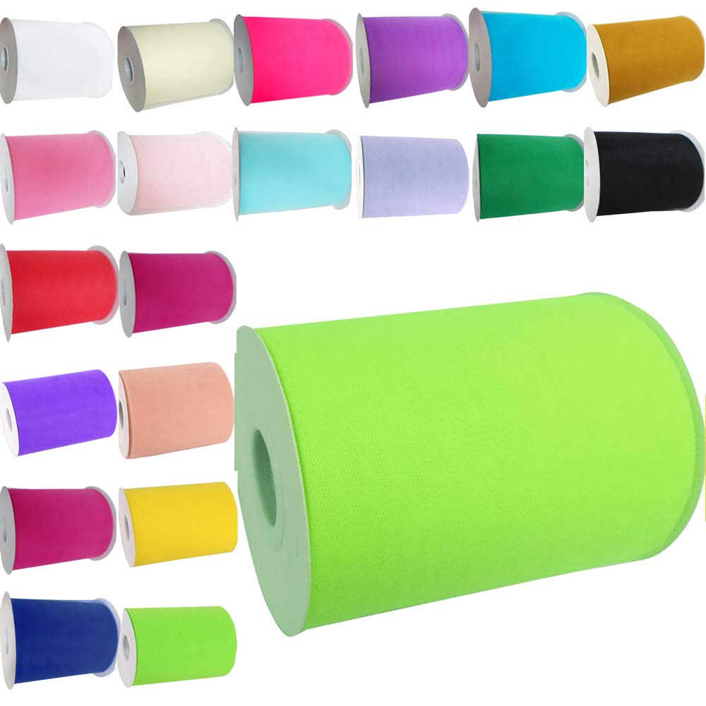 Time To Sparkle Neon Yellow 6 Inchs X 100Yards/300Ft Tulle Roll Spool Tutu