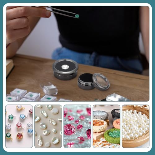 Boîte à bijoux cylindrique pour strass et ateliers de manucure - 6