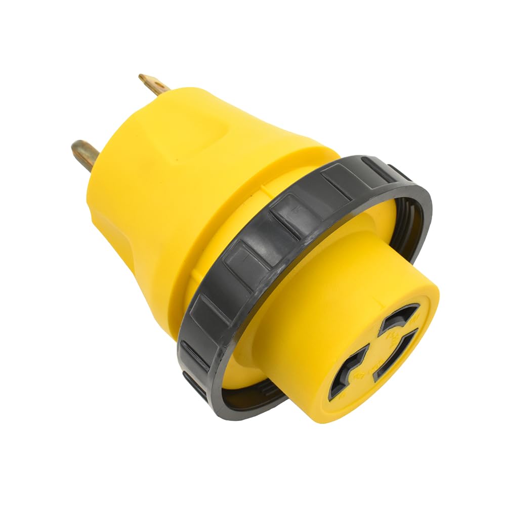 Superior Electric RVA1513L 30 Amp Male NEMA TT-30P to 30 Amp Female NEMA L5-30R Locking Adapter