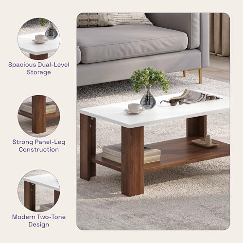 Image of Wakefit Center Table | 1 Yr Warranty | Coffee Table for Living Room Wooden, Tea Table for Living Room Wooden, Sofa Table, Free Installation from Brand, Modern Multi-Functional & Wobble-Free(Vaulten)