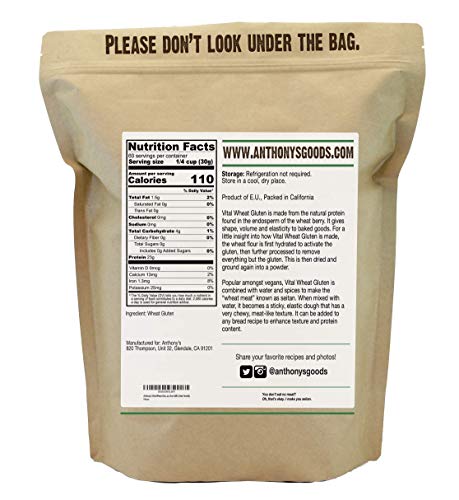 Anthony's Premium Nutritional Yeast Flakes 1 lb & Vital Wheat Gluten 4 lb Bundle - image 5