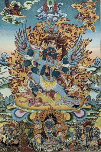 Thangka de Bouddha en soie brodée pour apporter sérénité et protection