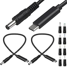 Xiatiaosann USB C zu DC Stromkabel, 9V 3A Typ-C Stecker zu DC 5.5 x 2.1mm Stecker Ladekabel, USB C Eingang zu DC Ausgang Stromkabel mit DC Konverter Adaptern (3FT, 2pcs)