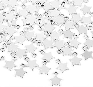 100pcs Mini Star Charms Pendants - Silver Alloy Enamel Charms For DIY Jewelry Making Earrings Bracelets Crafts 8x11mm
