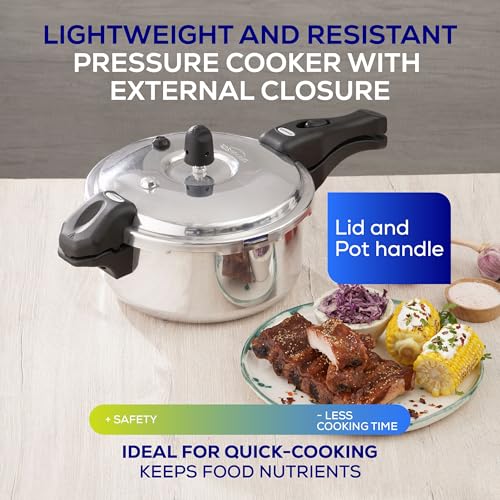 Image of Universal (3.7 Quart / 3 Liter) Olla de Presion, Aluminum Pressure Pot with 6 Safety Systems, 4-Serving Stovetop Cooker, Pressure Cooker made in Colombia, 25-Year Warranty