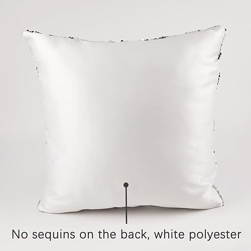 Miniatura 4 de Funda de almohada de lentejuelas de sublimación, en blanco, 16 x 16 pulgadas, reversible, decorativa, de sirena, personalizada, para niños (funda de
