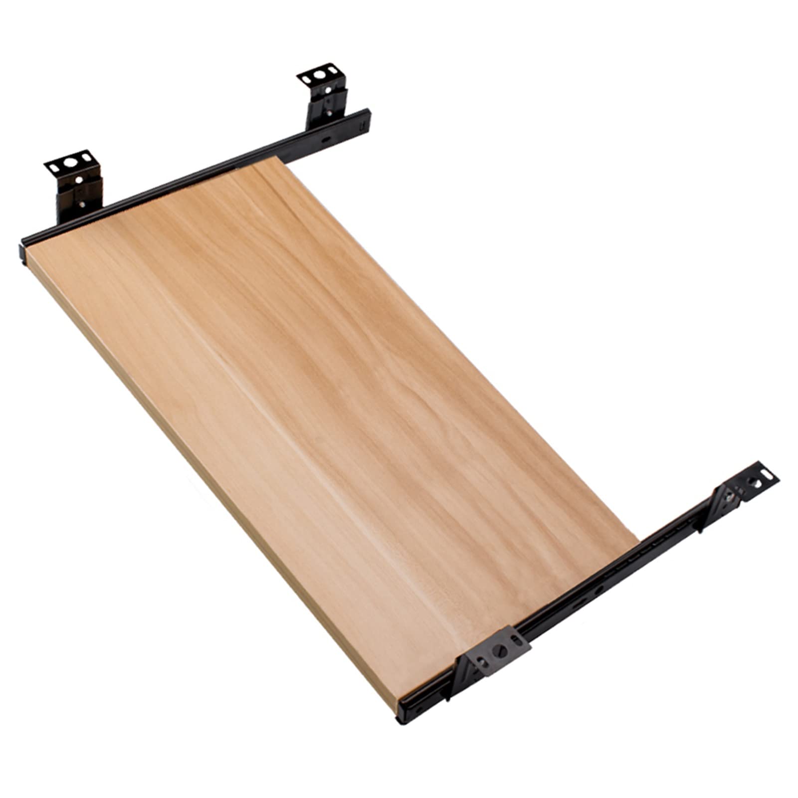 Bandeja para teclado con cajones deslizantes de 54 a 70 cm, estante de madera ajustable con deslizamiento de metal, extensión debajo del escritorio para oficina en casa