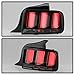 ACANII -For 2005-2009 Ford Mustang Black Housing Smoked Lens LED Tube Sequential Signal Tail Lights Brake Lamps Assembly
