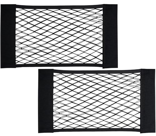 HAKACC Car Boot Storage Net 2 PCS, Campervan Accessories for Van, Caravan, Trunk, Cargo, Camping, Car Organiser Essentials 40x24cm