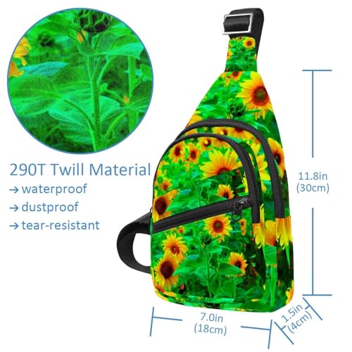 Mochila cruzada impermeable con estampado de hojas para proteger tus pertenencias 5