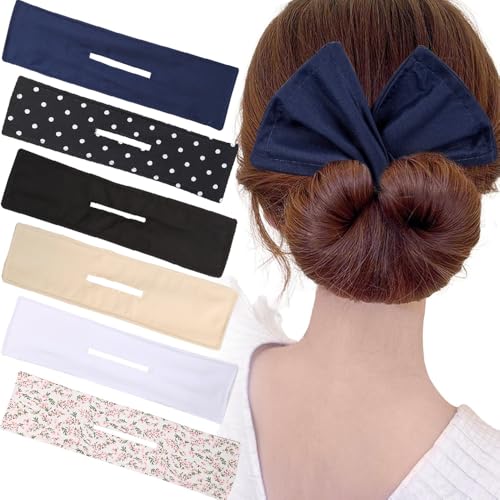 TOFBS 6 Pièces Chignon Magique Français Styling Donut Buns Outils de Donut à Bouclés de Cheveux Twist Hair Bun Maker Cheveux Accessoire Réutilisables Flexibles...