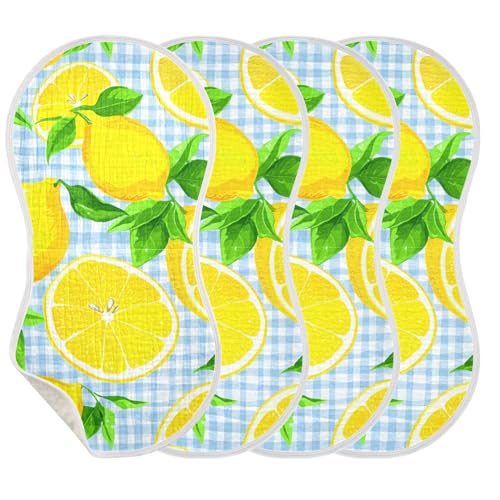 xigua Lemons Baby Burp Cloths for Newborn Boys and Girls 2 Pack, Soft & Absorbent Cotton Baby Burp Cloth, Baby Washcloths, Newborn Towel, Burp Rags3
