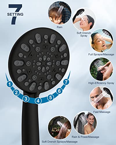 Hibbent Shower Head,10 Inch High Pressure Rainfall Shower Head,Handheld Showerhead Combo With Adjustable Shower Extension Arm,71'' Hose Showerhead Holder,Oil-Rubbed Bronze #TOP4