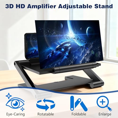 Image of Screen Magnifier Version, 2026 New 3D HD Mobile Phone Magnifier Projector Screen, Portable Foldable Phone Screen Amplifier Screen Enlarger for Movies Videos, Supports All Smartphones