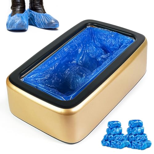 YJDayy Shoe Cover Dispenser Automatic Shoe Cover Machine with 200pcs Shoe Covers Disposable Portable Automatic Shoe Cover Dispenser Shoe Booties Disposable Non Slip for Home Office Factory