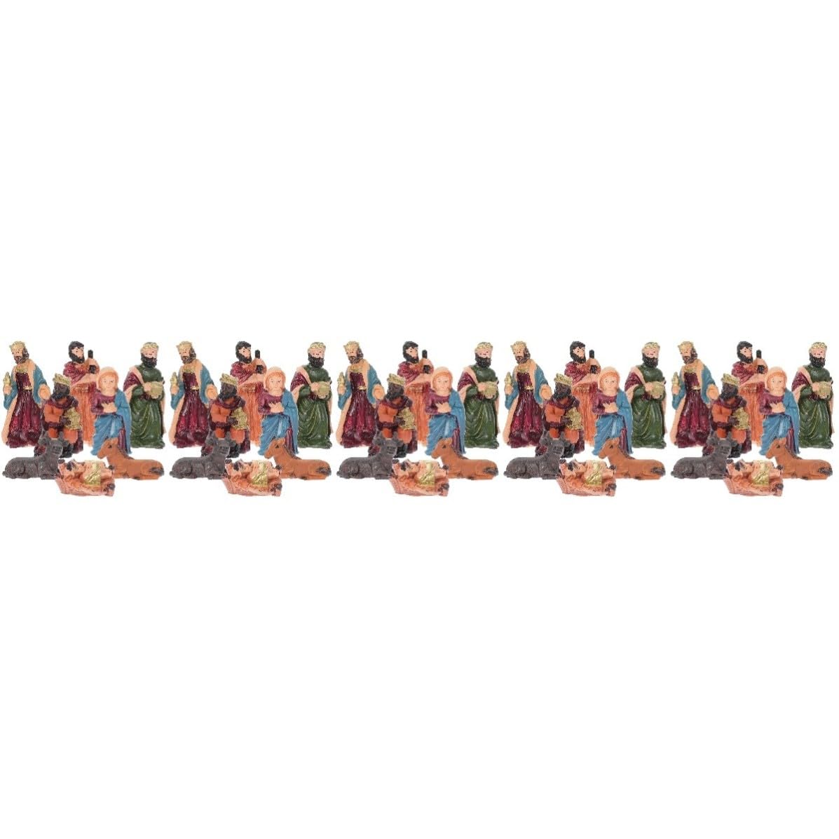 minkissy 5 Set Statuine Presepe di Natale in Resina, Set per Casa e Chiesa