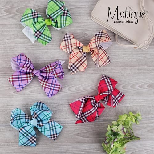Pinza para cabello con moño a cuadros 5.5 pulg miniatura 3