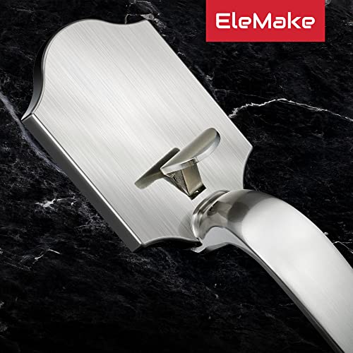 Image of Front Door Handleset Entry Door Handle Set with Cove Knob for Right and Left Handed Sided Doors, Interior and Exterior Entrance Passage Lock, Satin Nickel