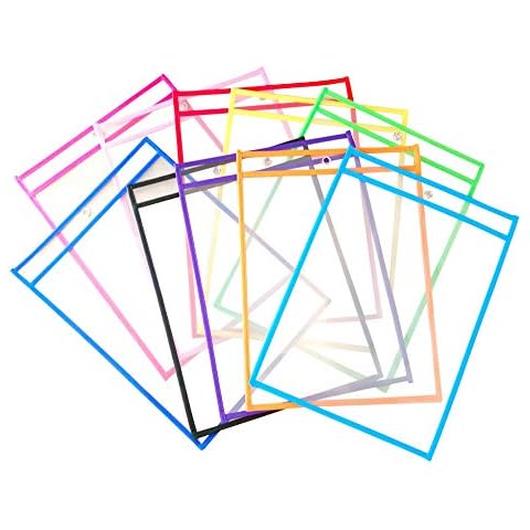 XLKJ 10 Pcs Bolsillos Reutilizable de Borrado en Seco Cover