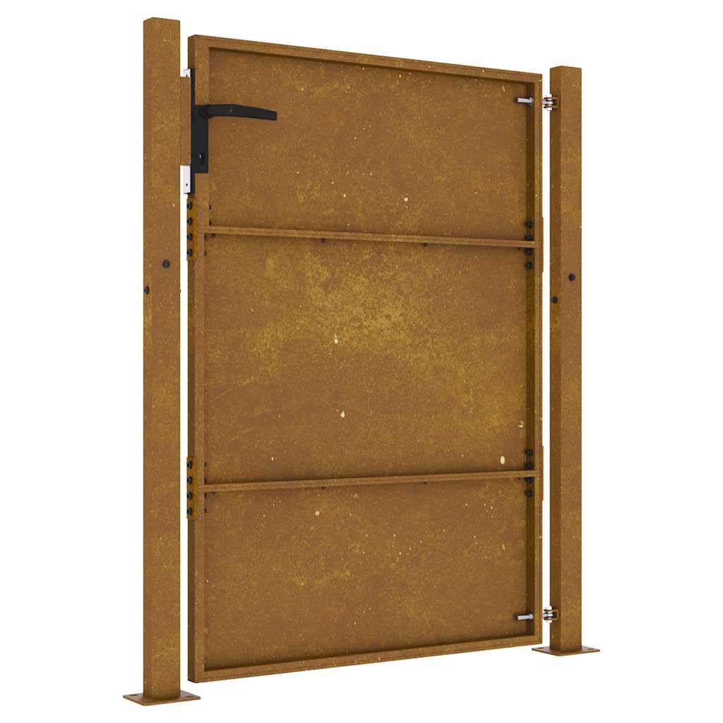 vidaXL Portail de Jardin, Portillon de Patio avec Serrure, Barrière de Sécurité, Porte d'Extérieure Terrasse, 100x150 cm Acier Corten