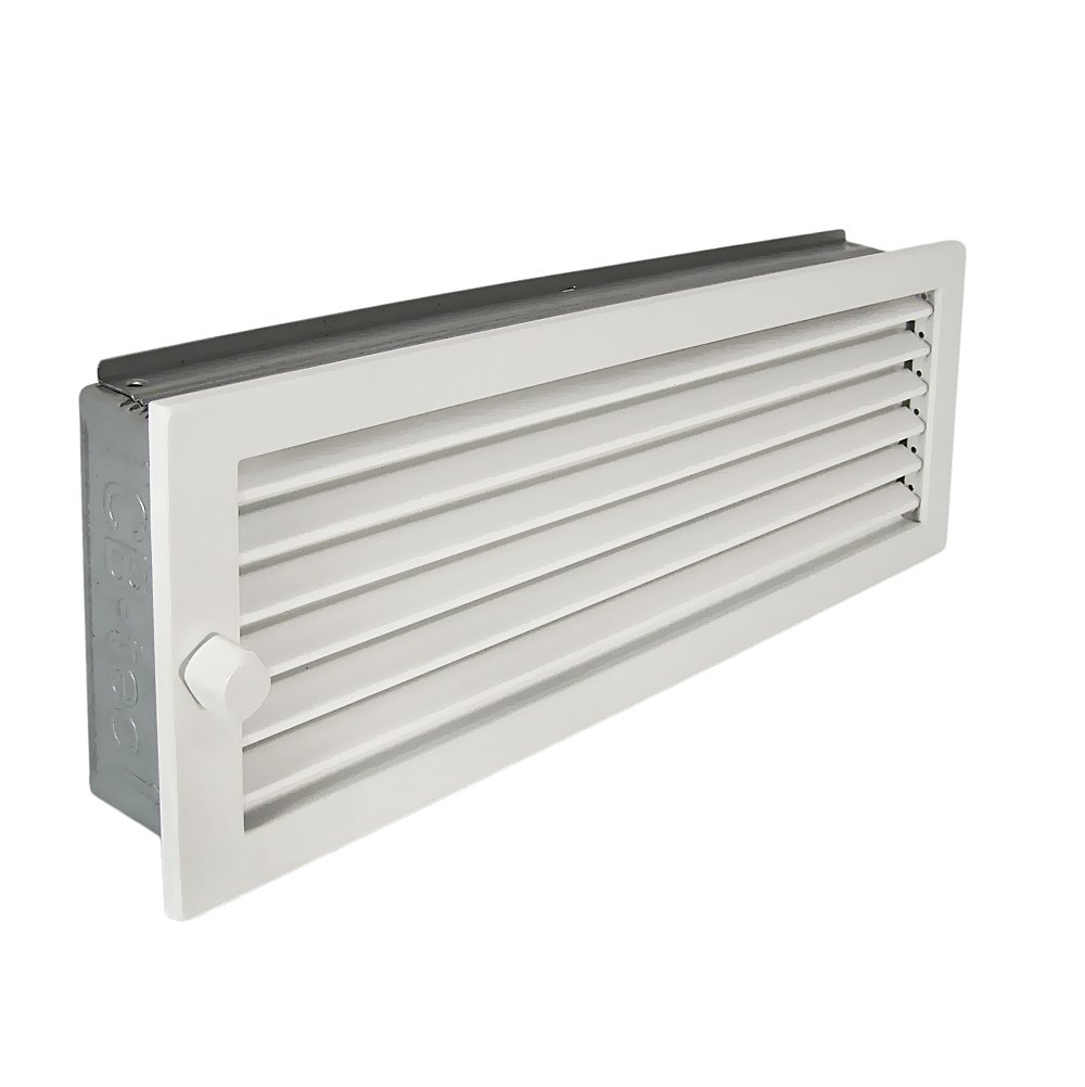 Warmluftgitter WG 4515 W Weiss 450 x 150 mm mit Einbaurahmen
