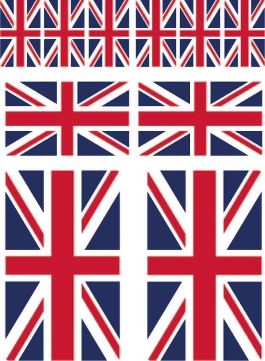 Dykgraaf Pack of 10 Flag Stickers Great Britain Union Jack Set Sticker Great Britain UK Car Sticker Offset Print