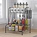 RETMI® Expositor negro para especias/vajilla, secador de vajilla y especiero para la organización de la cocina, 2 niveles con soporte para cubiertos para el mostrador de la cocina con