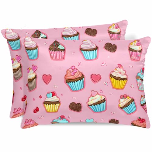 T&H XHome Satin Silk Pillowcase for Hair and Skin, Standard Modern Art Cute Cartoon Super Soft Pillow Cases Silky Bed Pillowcovers Wrinkle Free with Hidden Zipper 20