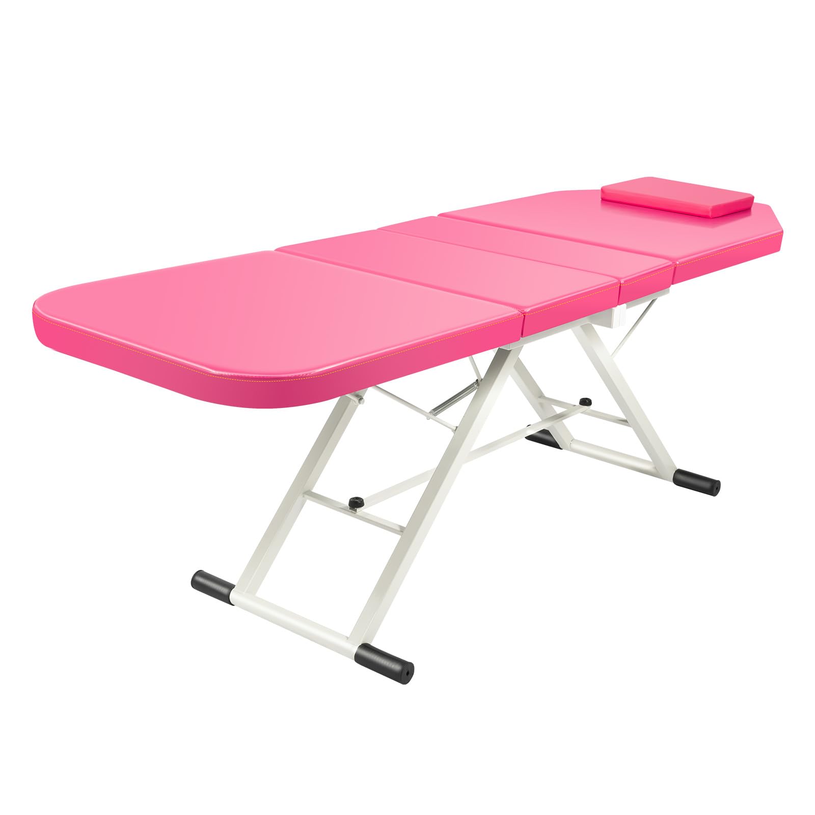 Camilla Masaje Plegable con Almohada MAX.Carga 250 Kg, Color Rosa 180 * 60 * 60cm
