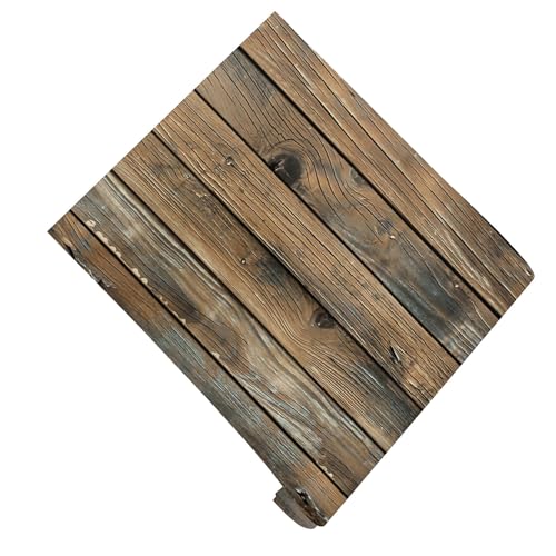 Milisten Papier Peint Autocollant Amovible Effet Planche Bois 3d en Pvc Noir pour Décoration Murale Intérieure et Salon Moderne
