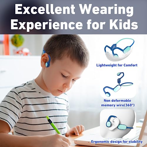Mehomeli K1 Kids Headphones, Bluetooth 5.2 Air Conduction Open Ear Headphones thumb #2