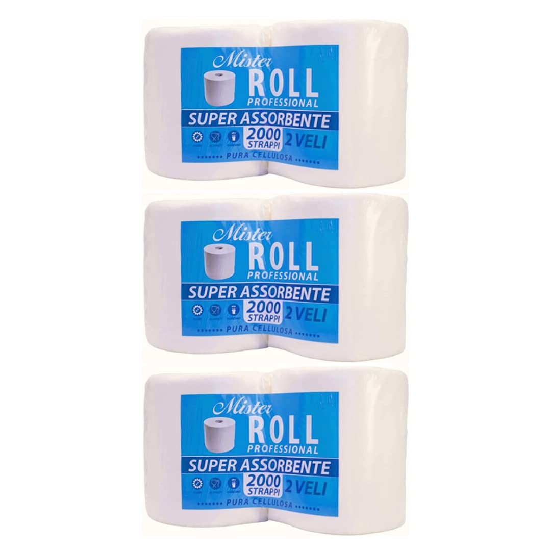 Rotoloni carta Asciugatutto Maxi Mister Roll 2000-6 Rotoloni - strappi in cellulosa super assorbente in Rotoli offerta qualità