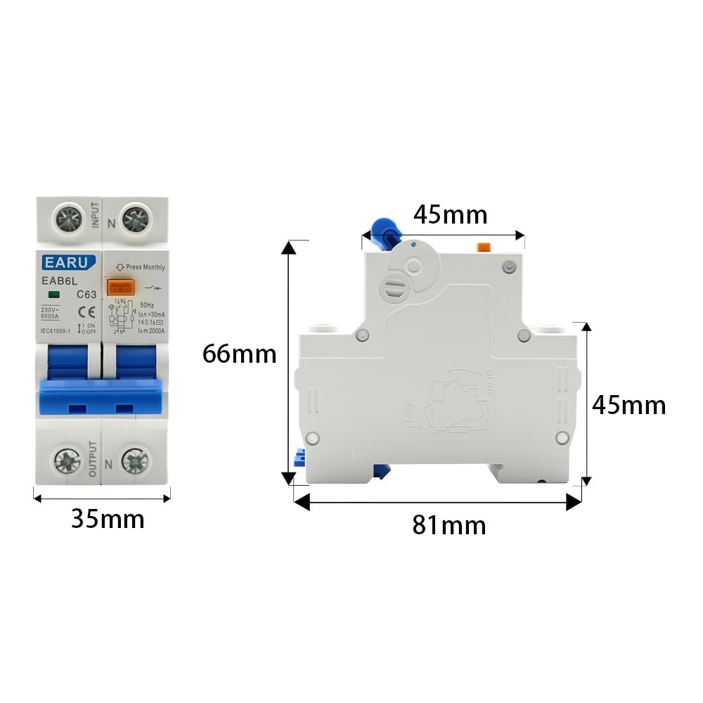 Interruttore Differenziale Puro Salvavita, AC230V MCB Protezione Dalle Dispersioni RCBO Da Sovraccarico E Cortocircuito 2P 4P 30mA Interruttore Di Corrente Residua RCCB RCD(4P,40A)