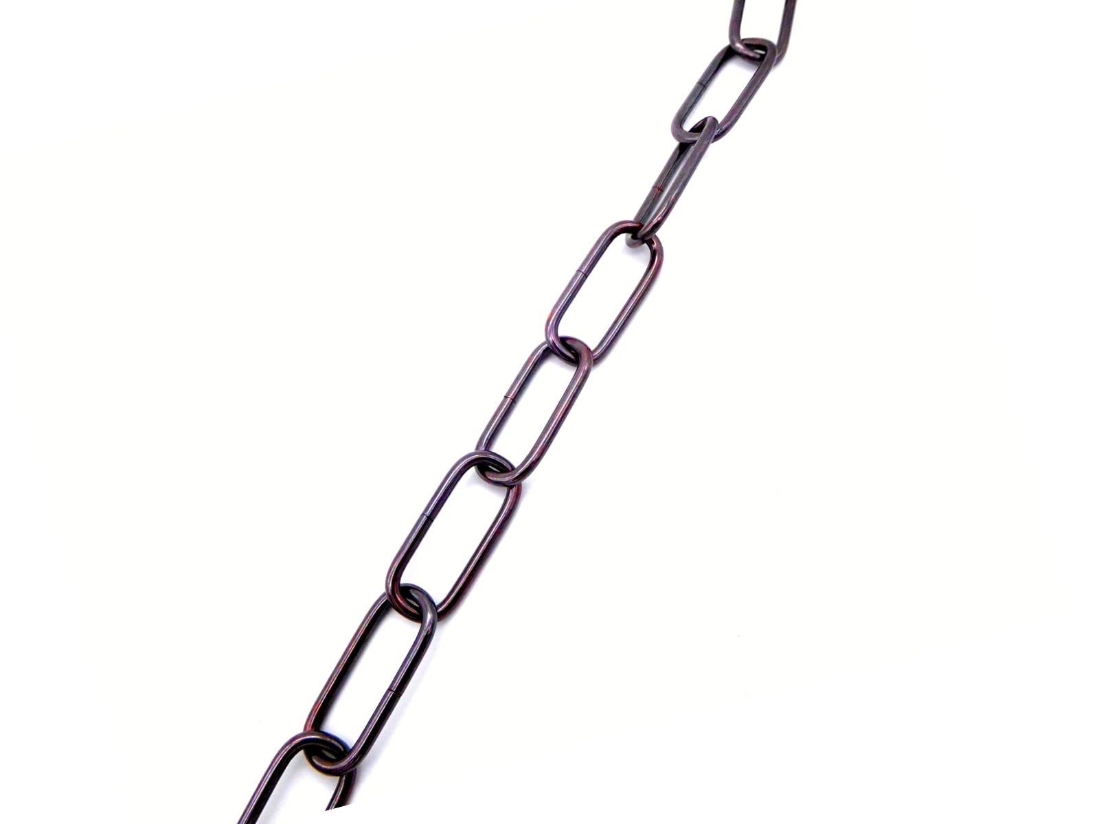 1mt catena bronzo antichizzata per lampadari sospensione filo 3,8mm Dimensioni anello 45 x 20mm