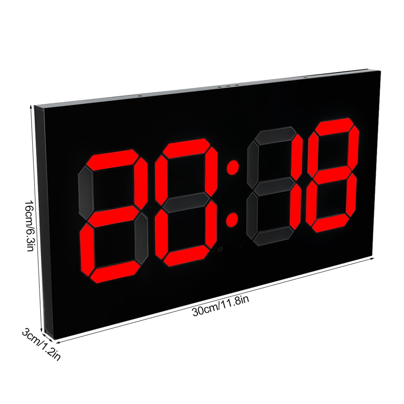 Gran reloj digital con números y control remoto, ahorro de energía acrílico 3D despertador, perfecto para el hogar y la oficina (enchufe de la UE)