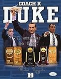 MIKE KRZYZEWSKI HAND SIGNED 8x11 COLOR PHOTO DUKE COACH TO MICHAEL JSA - Autographed College Photos