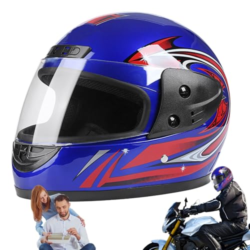 フルフェイス ヘルメット ? 耐久性のあるオートバイ ヘルメットのデザイン、軽量保護シェル、空気力学に基づいたストリート スタイル、快適なパッド入りインテリア |男性、女性、バイクレース、乗馬に信頼性を発揮