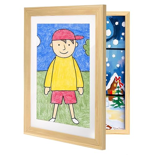 Image of Art Street A4 Kids Photo Frame for Paintings /Drawing /Artwork for walls Children Picture Frame & Easy Swappable Kids Art Frame (Beige, Size 9.2x12.6 inch)