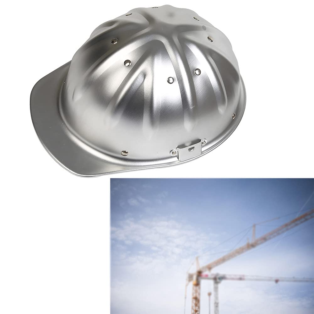 Casco de Seguridad, Sombreros Grandes Casco rígido de Lado Ancho Casco de Aluminio Casco Protector Ajustable Casco de construcción El Refuerzo de aleación de Aluminio en la Parte superi