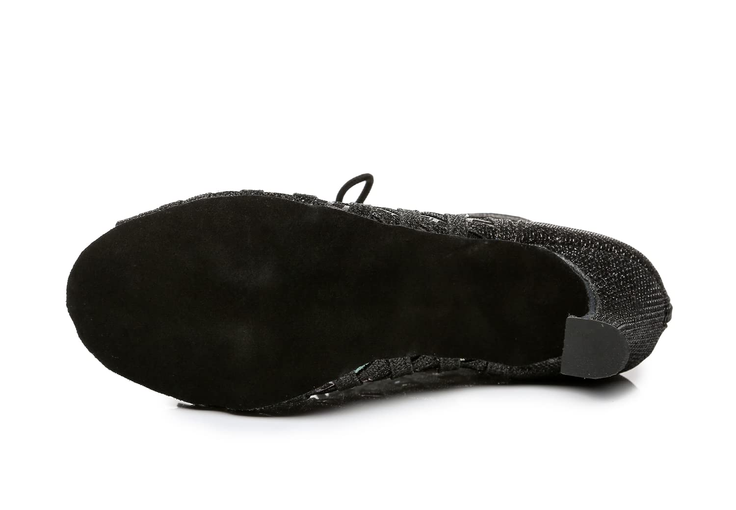 Damskie sznurowane buty typu peep toe, siateczka, brokat, syntetyk, rozkloszowany obcas, tango, sala balowa, do tańca latynoskiego, zamek błyskawiczny