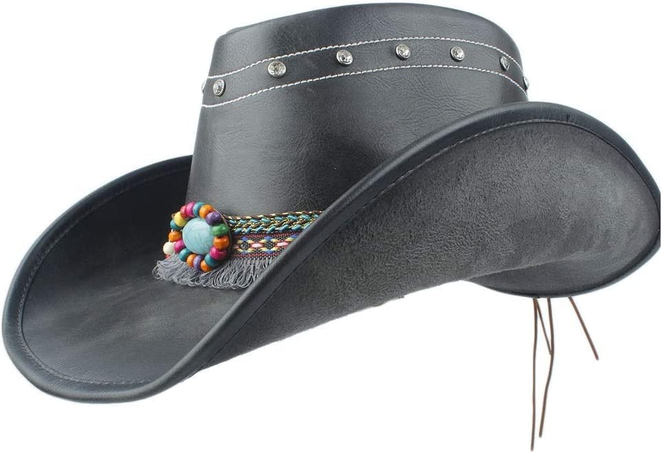 Cappello Outback in Pelle di Alta qualità per Uomini e Donne Cappello da Cowboy a Tesa Larga e Durevole Cappello Jazz Artigianale con Cintura di Sudore