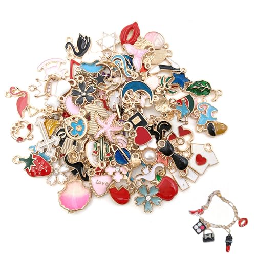 VYNZOR 30 Pièces Breloques Acier Inoxydable Mixte pour Bracelet et Collier, Breloque pour Bracelet, Charms en Acier Inoxydable pour Création de Bijoux