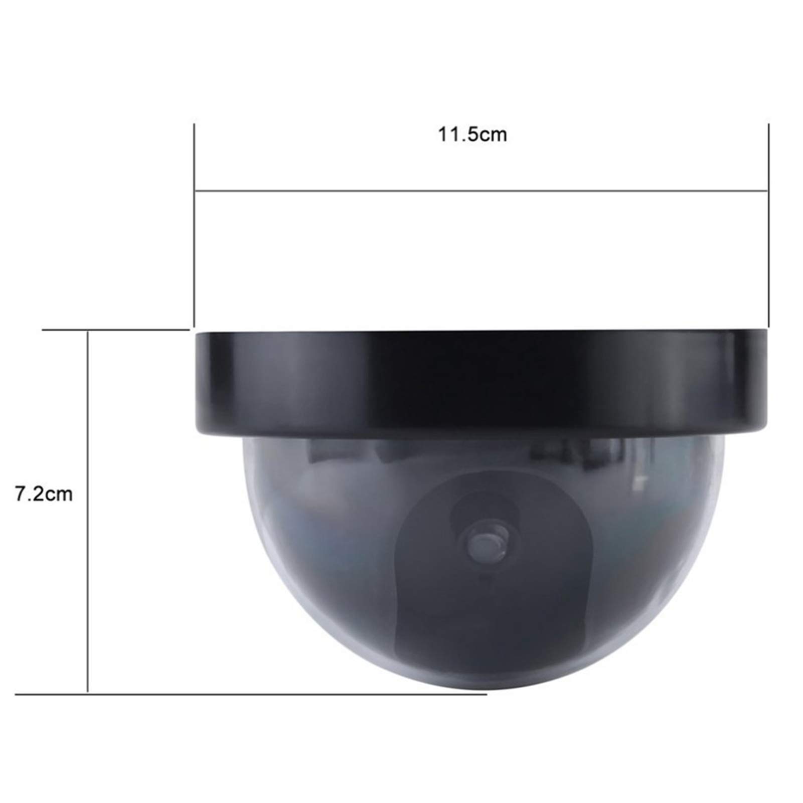 1Pc Telecamera Finta Simulazione Dome, Telecamera di Sorveglianza di Sicurezza con Luce Rossa Lampeggiante (Nero)
