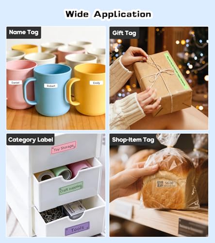 Image of ORGBRO Label Maker Machine with Tape, X1 Portable Bluetooth Mini Label Printer, Support Pre-Cut & Continuous Label, Wireless Small Label Makers with Versatile App for School Home Office Organization
