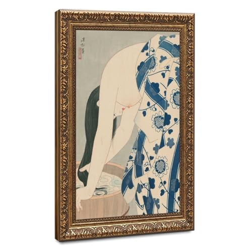 Ukiyo-e Wash The Hair Shinsui : Cadre mural prêt à poser pour mur vide