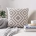 YJRIC Housse de Coussin Housse de Coussin brodée Zigzag Gris Noir taie d'oreiller Toile Coton carré Broderie Housse de Coussin 45x45 cm   décor à la Maison, Gris