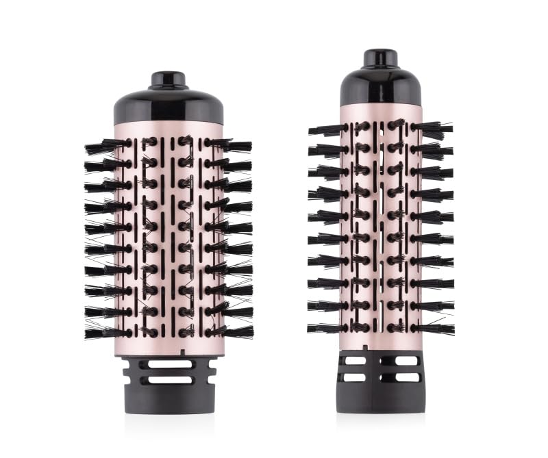 ETA Warmluftbürste Fenite I Black Edition I 1000 W I Ionisierung I 2 Geschwindigkeiten I Rotationsbürste I 2 Aufsätze Ø 38 mm, Ø 50 mm I Reiseetui