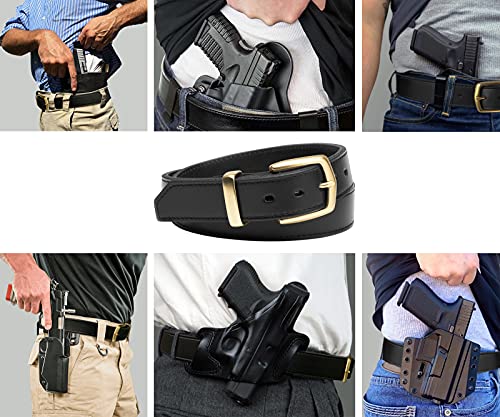 Godkol Leather Gun Belt With Steel Core, Gun Belts For Men, Tactical Concealed Carry Belt Ccw #TOP2